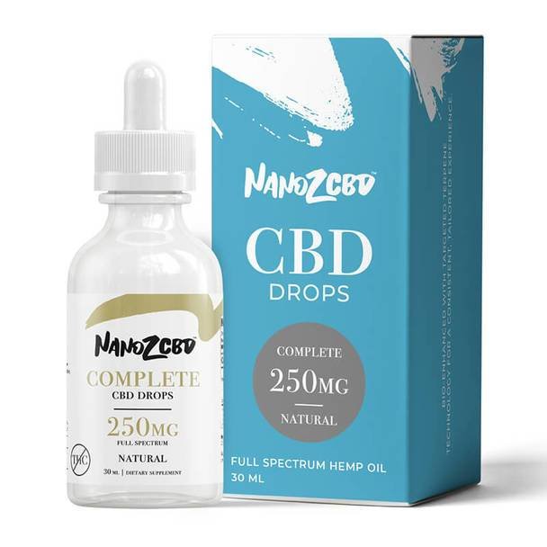 Nano_Z_CBD_-_Complete_250mg__96381.1569619045.jpg Nano Z CBD - CBD Tincture - Full Spectrum Natural Complete Drops - 250mg-1500mg - Image 1