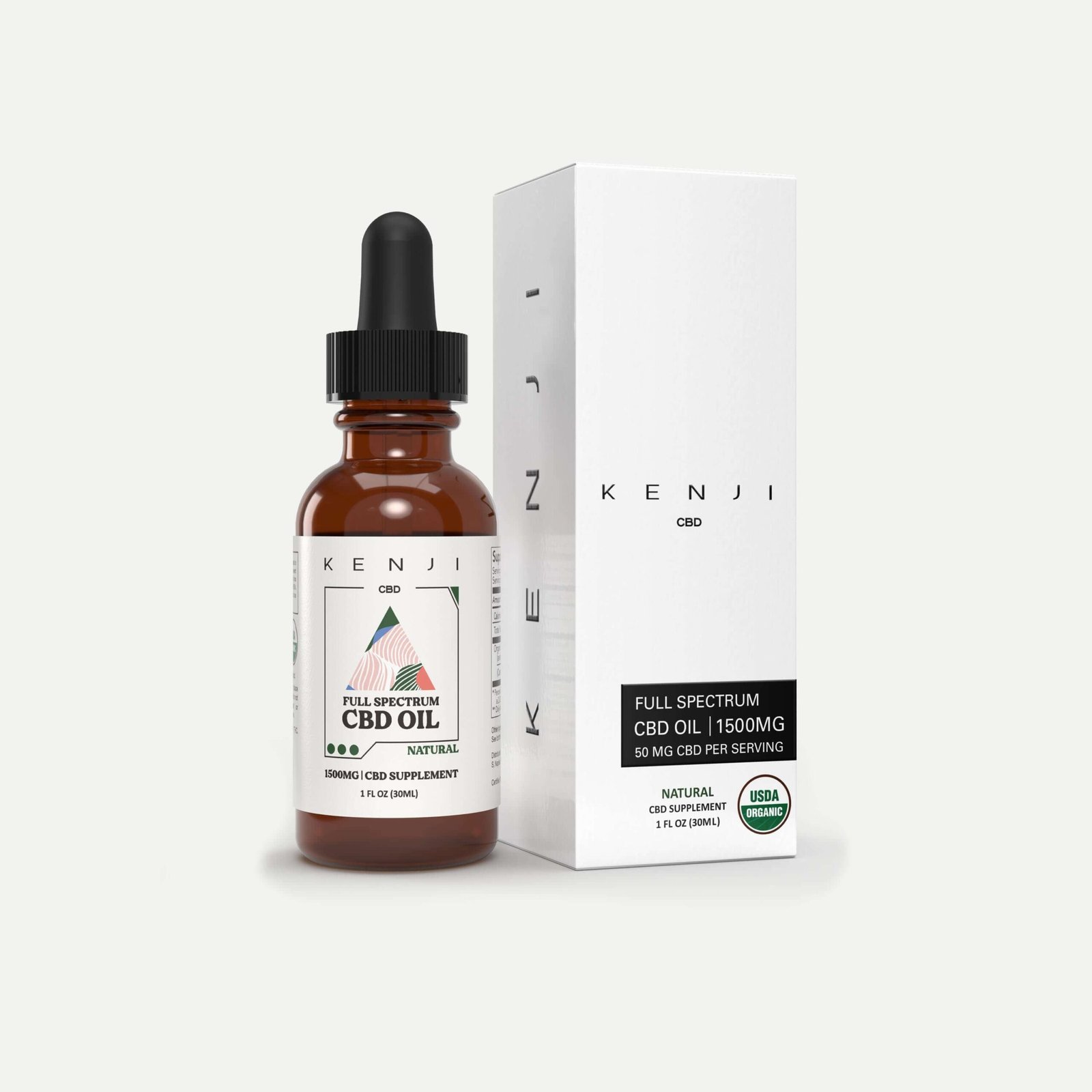 Oil1500FrontwithBox_Sqaure_1.jpg Organic Full Spectrum CBD Oil Tincture - All Natural 2000MG - Image 1