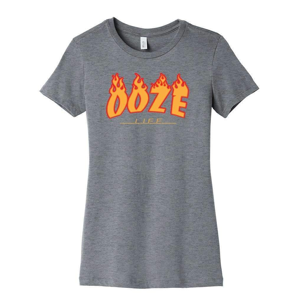 OnFire-gray-womens_1000x_a32f843b-b319-45ab-8a01-10d97e6fe4fb.jpg Ooze On Fire Women's T-Shirt - Image 1