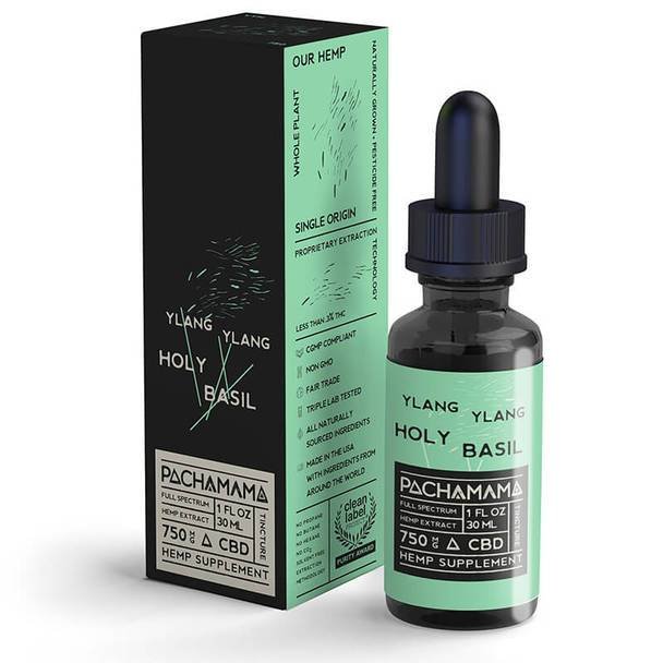 Pachamama_-_Ylang_750mg__96789.1571686225.jpg Pachamama - CBD Tincture - Ylang Ylang Holy Basil - 750mg-1750mg - Image 1