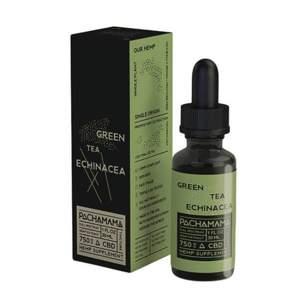 Pachamama_CBD_-_Tincture_-_Grean_Tea_Echinacea__73641.1565818087.jpg Pachamama - CBD Tincture - Green Tea Echinacea - 750mg-1750mg - Image 1
