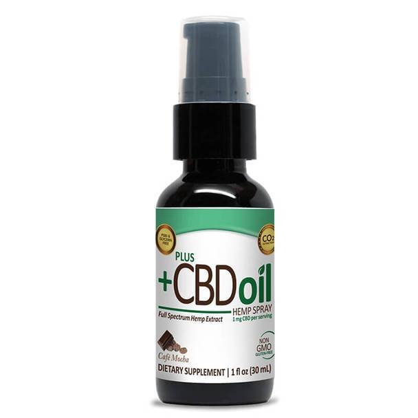 PlusCBD_Oil_-_Tincture_Spray_Green_Cafe_Mocha_1oz__03772.1575936496.jpg PlusCBD Oil - CBD Tincture Spray - EVOO Cafe Mocha - 100mg-500mg - Image 1