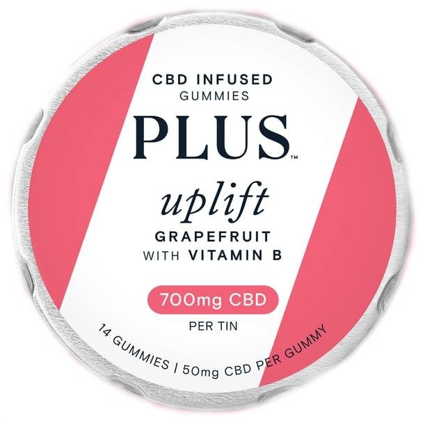 Plus_CBD_-_Uplife_Grapefruit__97663.1576020860.jpg Plus CBD - CBD Edible - Uplift Grapefruit w/Vitamin B Gummies - 50mg - Image 1