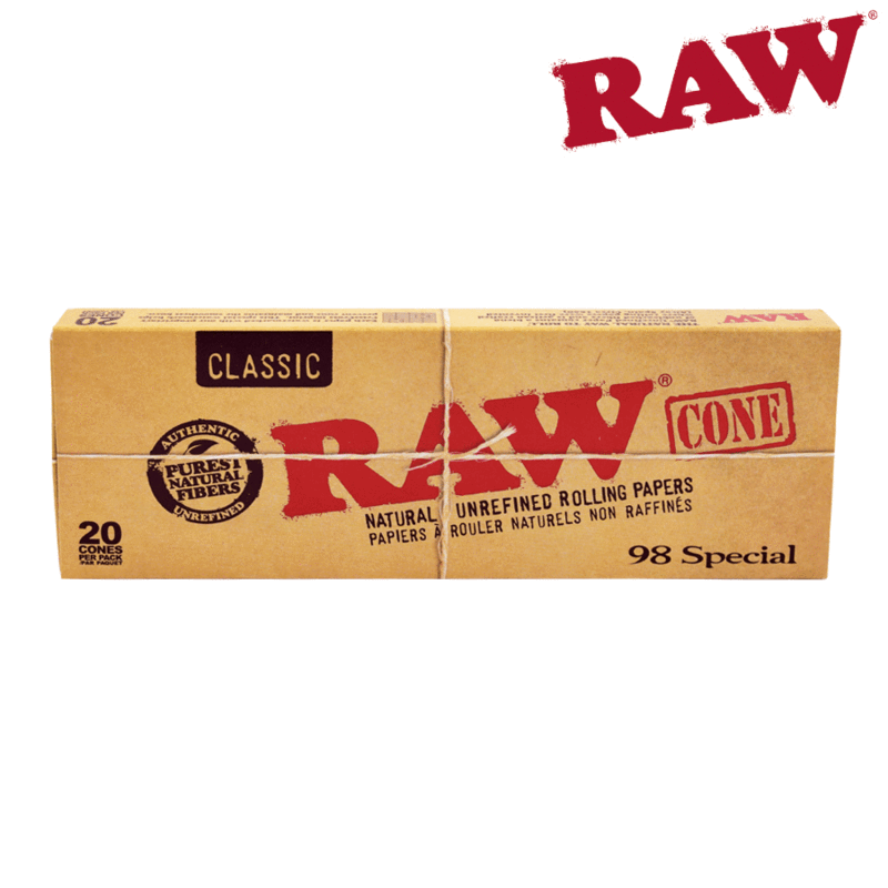 RAW-9820-20_CA-WEB1_800x_6e81f570-b423-44bd-87f5-6a85ef278f59.png RAW 98 Special Pre-Rolled Cones With Filter Tips - Image 1
