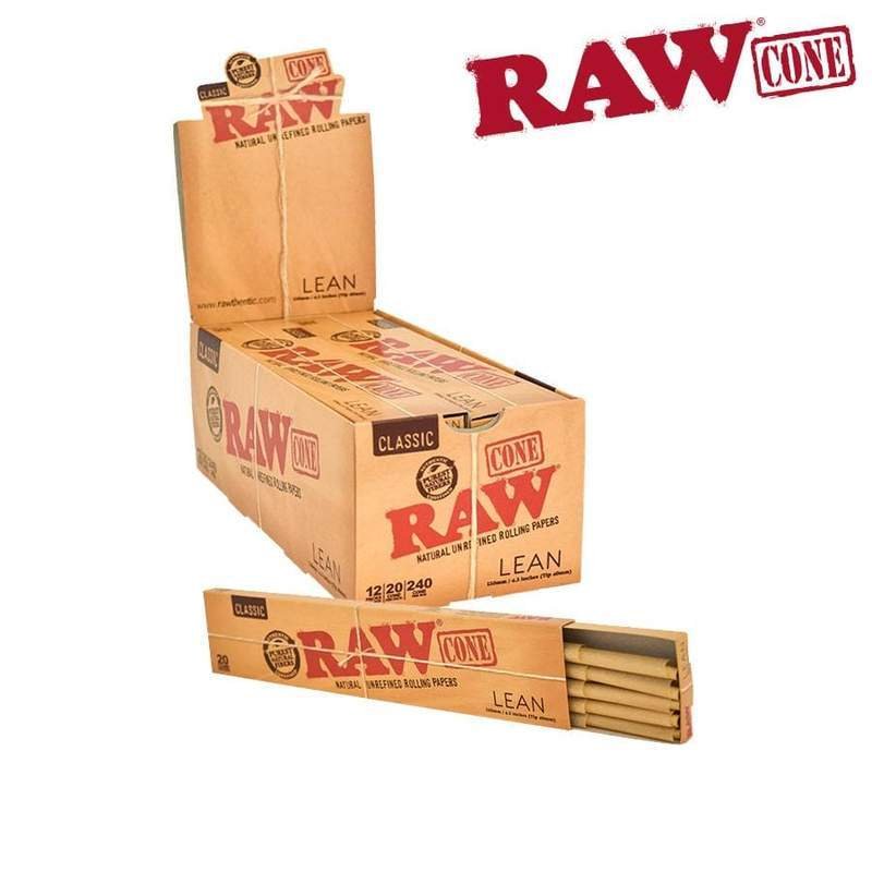 RAW-CONE-LEAN-WEBSITE_800x_df9badcb-806c-4908-bb11-0b357cdacdf2.jpg RAW Classic Pre-Rolled Cones Lean Size, 20 Pack - Image 1