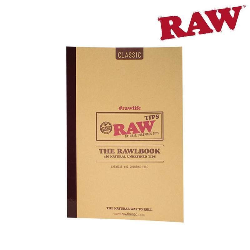 RAWLBOOK-1_800x_2cea6a19-de47-4a4b-81df-e9bfd5954106.jpg RAW Classic Rawlbook, 480 Count Book of Natural Unrefined Rolling Tips - Image 1