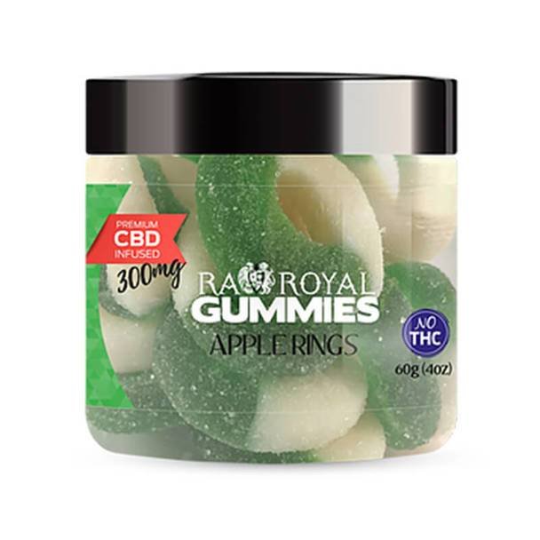 RA_Royall_CBD_-_Gummies_Apple_Rings_4oz_300mg__67842.1576181444.jpg RA Royal CBD - CBD Edible - Apple Ring Gummies - 300mg-1200mg - Image 1