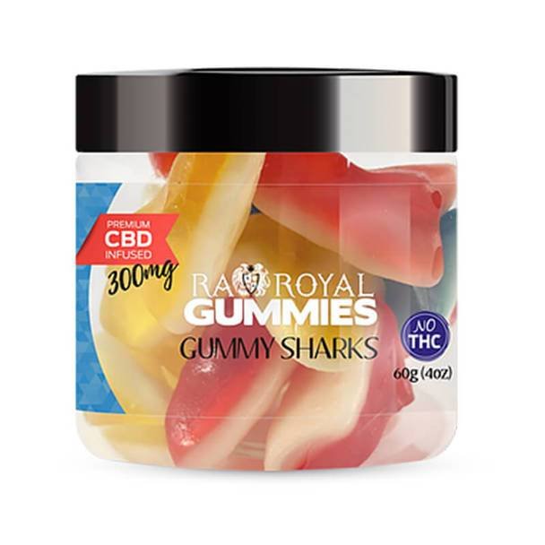 RA_Royall_CBD_-_Gummies_Sharks_4oz_300mg__97360.1576179672.jpg RA Royal CBD - CBD Edible - Gummy Sharks Gummies - 300mg-1200mg - Image 1