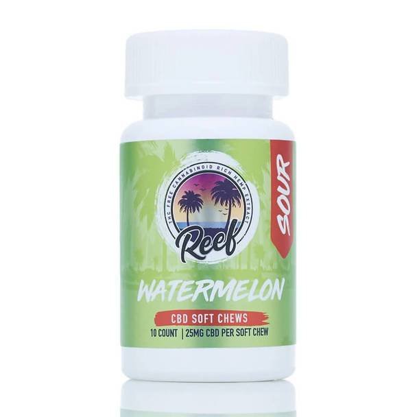 Reef_CBD_Gummies_-_Watermelon_Sour_250mg__66968.1563565038.jpg Reef - CBD Edible - Watermelon Sour Gummies - 25mg - Image 1