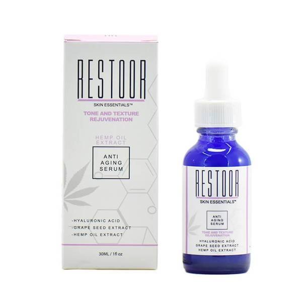Restoor_Skin_Essentials_CBD_-_Tone_and_Texture_Rejuvenation__31791.1566934186.jpg Restoor Skin Essentials - CBD Topical - Tone and Texture Rejuvenation Serum - 30mg - Image 1