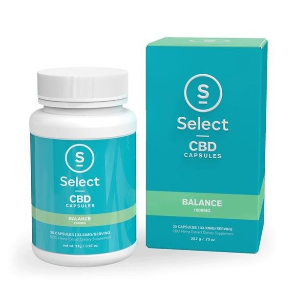 SelectCBD_Capsules_BALANCE_400x2x__48135__75745.1562259050.jpg Select CBD - CBD Capsule - Balance - 33.3mg - Image 1
