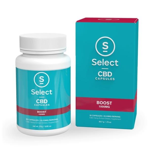 SelectCBD_Capsules_BOOST_400x2x__40501__12073.1562259192.jpg Select CBD - CBD Capsule - Boost - 33.3mg - Image 1