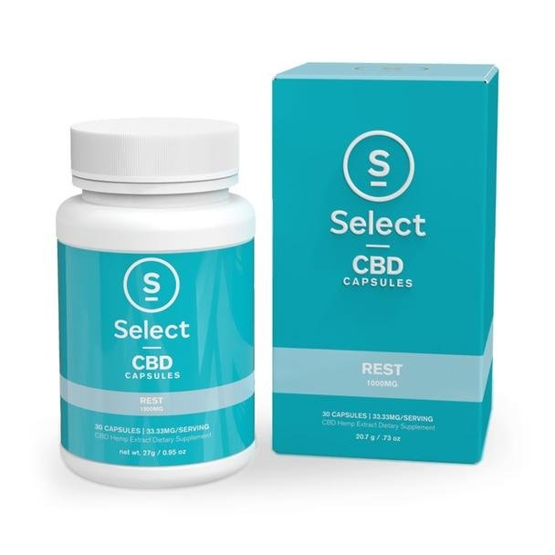 SelectCBD_Capsules_REST_400x2x__53635__21060.1562259046.jpg Select CBD - CBD Capsule - Rest - 33.3mg - Image 1