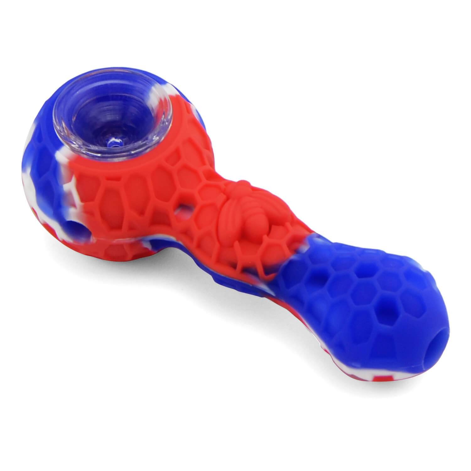 Silicone_Pipe_With_Glass_Insert_4480x_b9beb236-0f9c-4e40-8768-177db4492cb6.jpg Silicone Pipe With Glass Bowl - Image 1