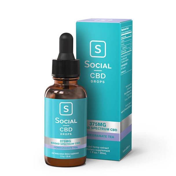 Social_-_Tincture_Pomegrante_Tea_375mg__94920.1567621422.jpg Social - CBD Tincture - Broad Spectrum Drops Pomegranate Tea - 375mg-1500mg - Image 1