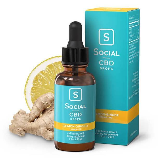 Social_CBD_-_Tincture_Drops_-_Lemon-Ginger_1000mg__43867.1572549677.jpg Social - CBD Tincture - Lemon Ginger Drops - 250mg-2000mg - Image 1