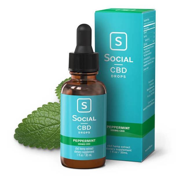 Social_CBD_-_Tincture_Drops_-_Peppermint_500mg__24486.1572549430.jpg Social - CBD Tincture - Peppermint Drops - 250mg-2000mg - Image 1