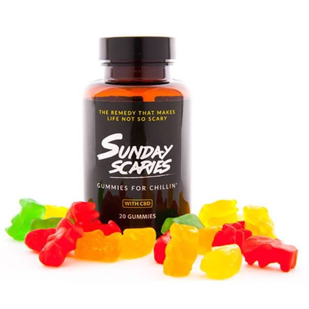 Sunday_Scaries_-_Gummies_20_Count__55983.1584137532.jpg Sunday Scaries - CBD Edible - Broad Spectrum Gummies w/Vitamins B12 & D3 - 10mg - Image 1