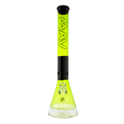 Maverick Glass - 18" TWO-TONE ZEBRA BEAKER BONG