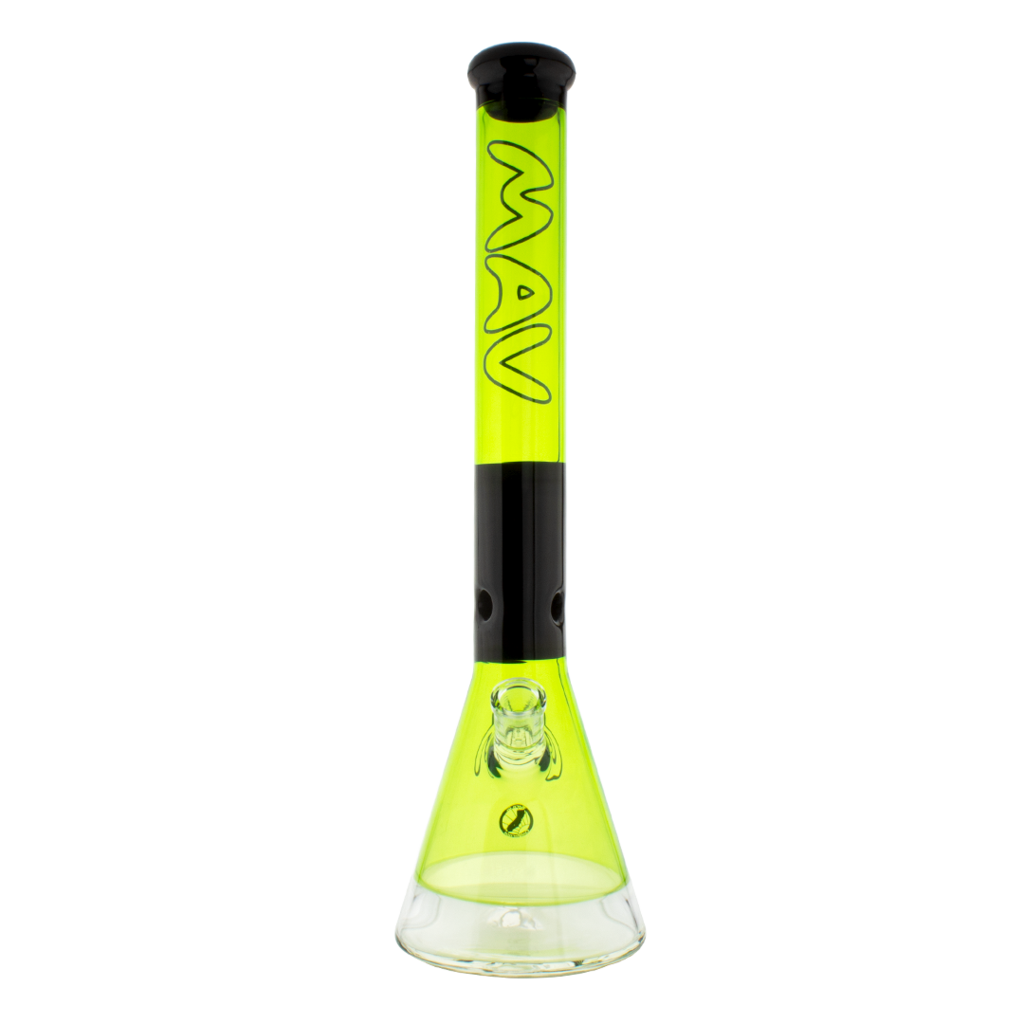 TWO-TONEZEBRABEAKERBONGooze_1024x_382f2633-7c96-42ed-82d1-d7ec0fa6a122.png Maverick Glass - 18" TWO-TONE ZEBRA BEAKER BONG - Image 1
