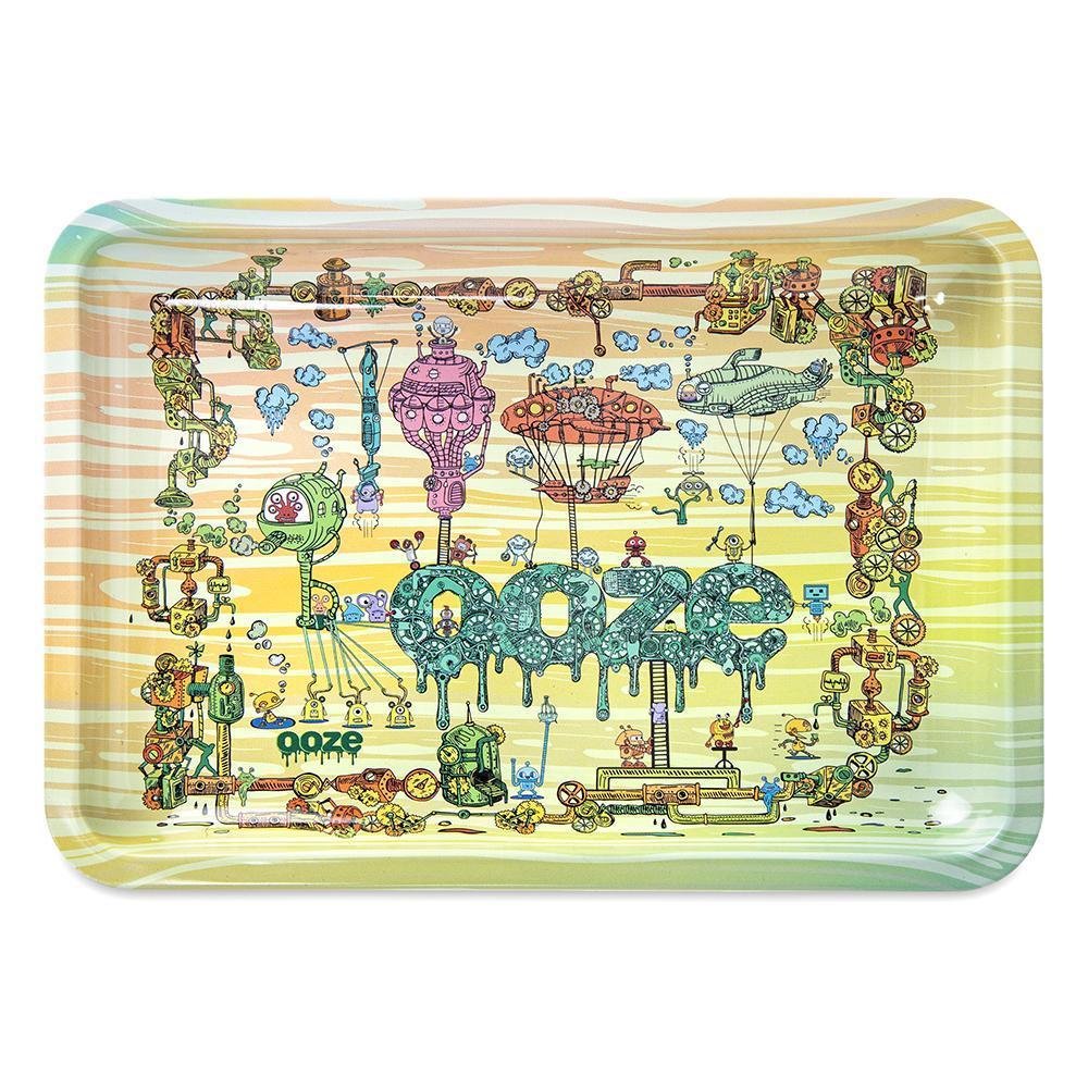 TheWorksRollingTray-Small-OOZ-552-front_1k_1000x_80d03ad9-cd30-4c88-892e-1d323417032c.jpg Ooze Rolling Tray - Metal - The Works - Image 1