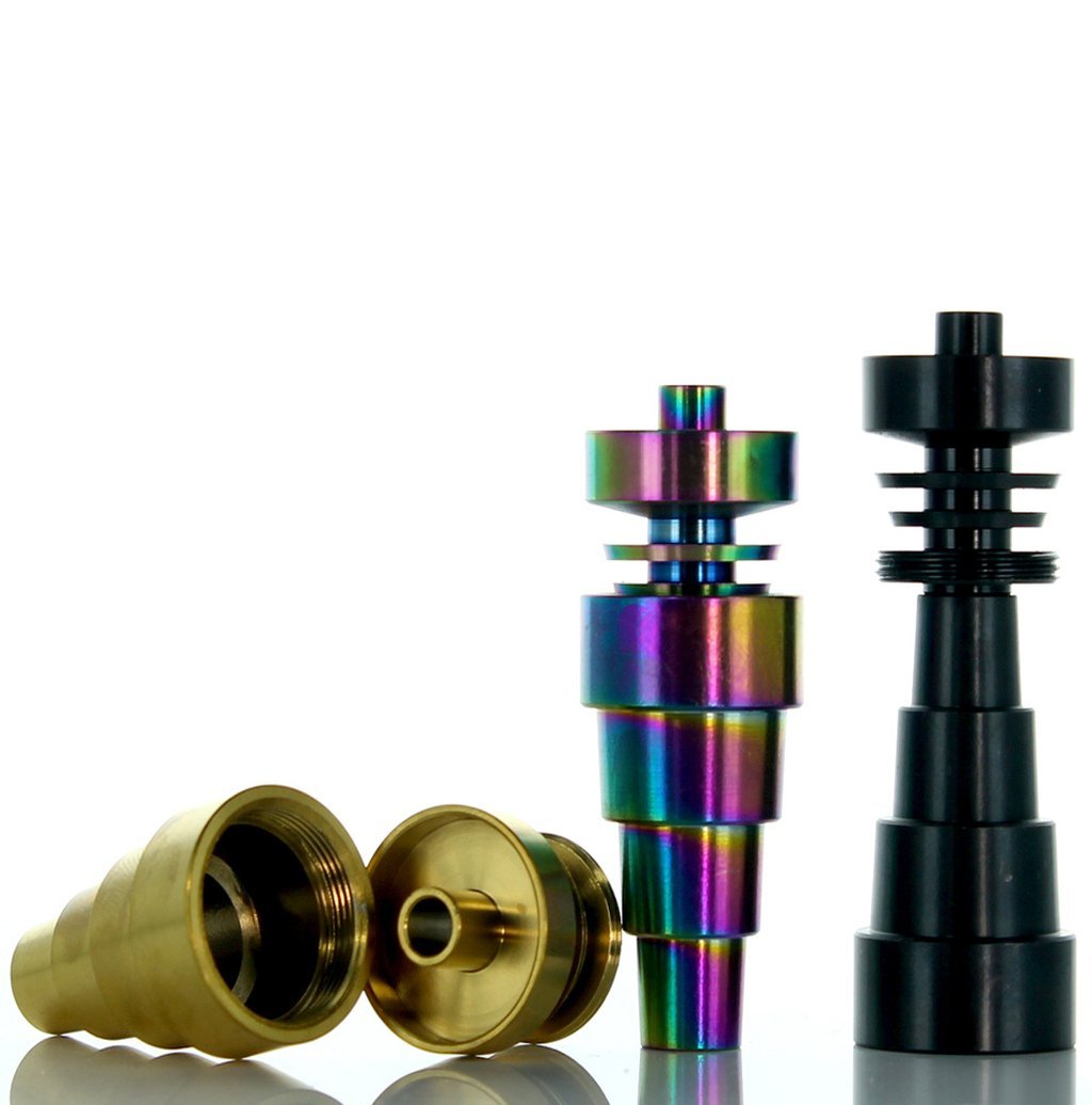Ti_Nails_Adonized_1024x_b2fd2193-09ed-4c2f-8539-f5b0ee3b5d5d.jpg Anodized Titanium Nail 6 in 1 - 10mm / 14mm / 18mm Male & Female - Image 1