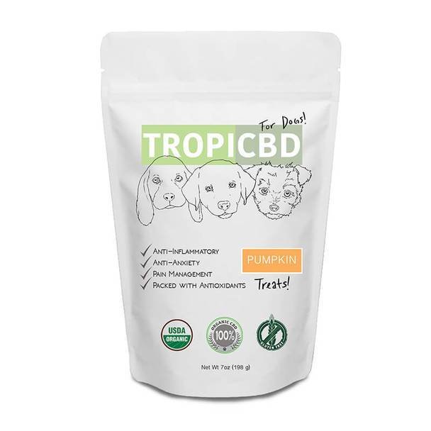 Tropic_CBD_-_Pumpkin_Pet_Treats__58554.1564179784.jpg TropiCBD - CBD Pet Edible - Pumpkin Dog Treats - 4mg - Image 1