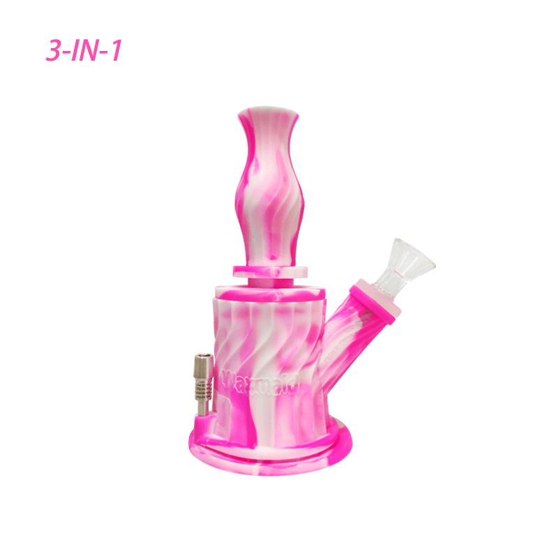 Waxmaid3-IN-1WaterPipe_2048x_5ad44877-5eea-4bdc-8c51-d8c116c2c46f.png Waxmaid 6.9" 3-IN-1 Silicone Water Pipe - Image 1