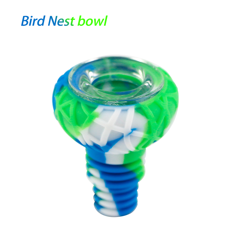 WaxmaidBirdNestsiliconeglassbowl_2048x_f4c70fbc-abdb-4851-bb95-f5f5b5a9a454.png Waxmaid 14mm 18mm Bird Nest Silicone Glass Bowl - Image 1