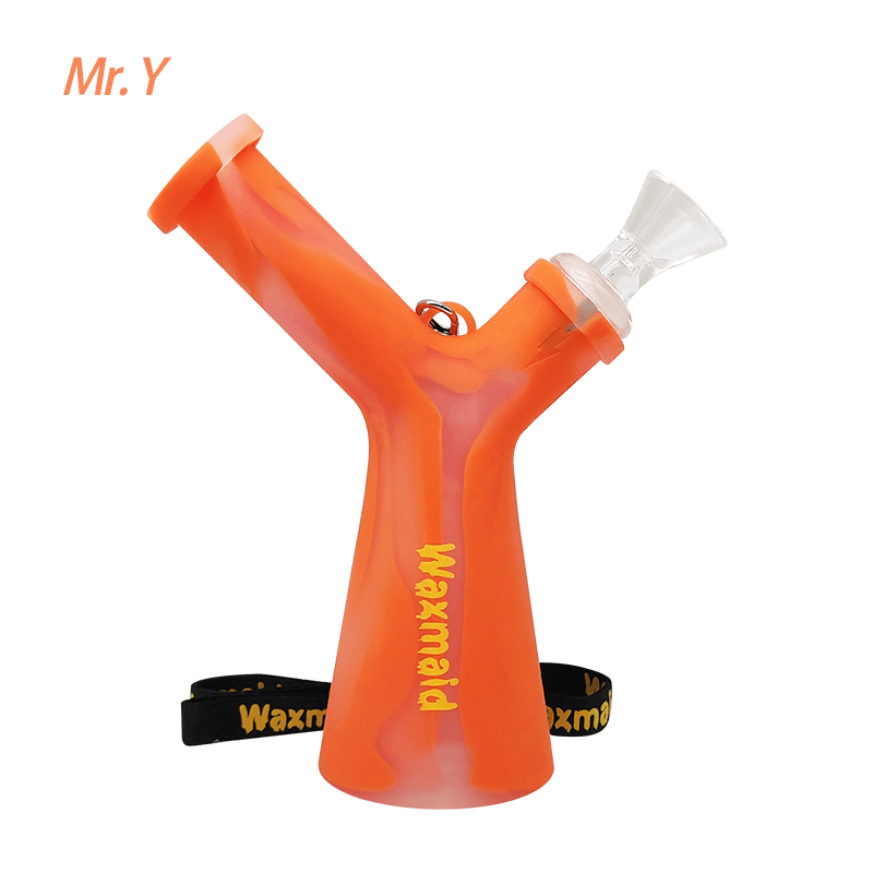WaxmaidMr.Ysiliconepocketwaterpipe_2048x_9b225022-fd53-439a-86ff-383858b82746.png Waxmaid 6.5" Mr. Y Silicone Water Pipe - Image 1