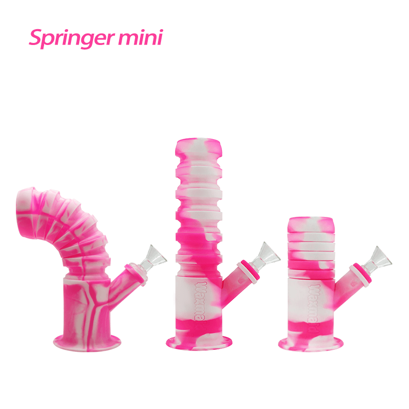 WaxmaidPlatinumCuredSiliconeWaterPipeSpringerCollapsableWaterPipe_2048x_cd60d49b-8c29-45a6-b826-4fd2ae771389.png Waxmaid 8.46" Springer Mini Collapsible Silicone Water Pipe - Image 1