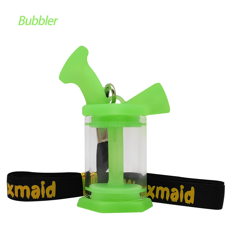 Waxmaidsiliconeglassbluntwaterbubbler_2048x_8537a01c-3637-4a17-9a0f-b5deccd43027.png Waxmaid 3" Silicone Glass Mini Bubbler - Image 1