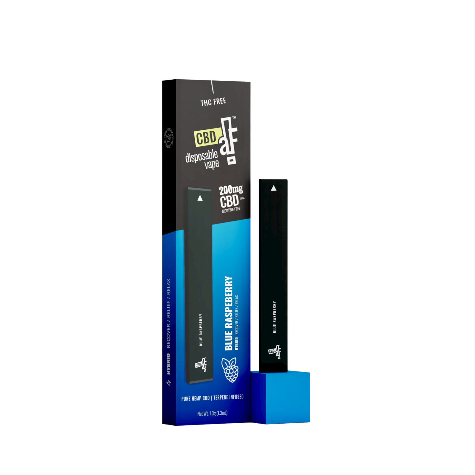 cbdAF_blue_raspberry_com_BR_01_POST_edited-PhotoRoom_1.png CBDAF! DISPOSABLE PEN 200MG CBD ISOLATE BLUE RASPBERRY - Image 1