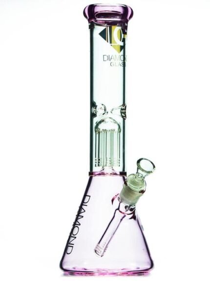 13” Pink Beaker Waterpipe With Tree Perc