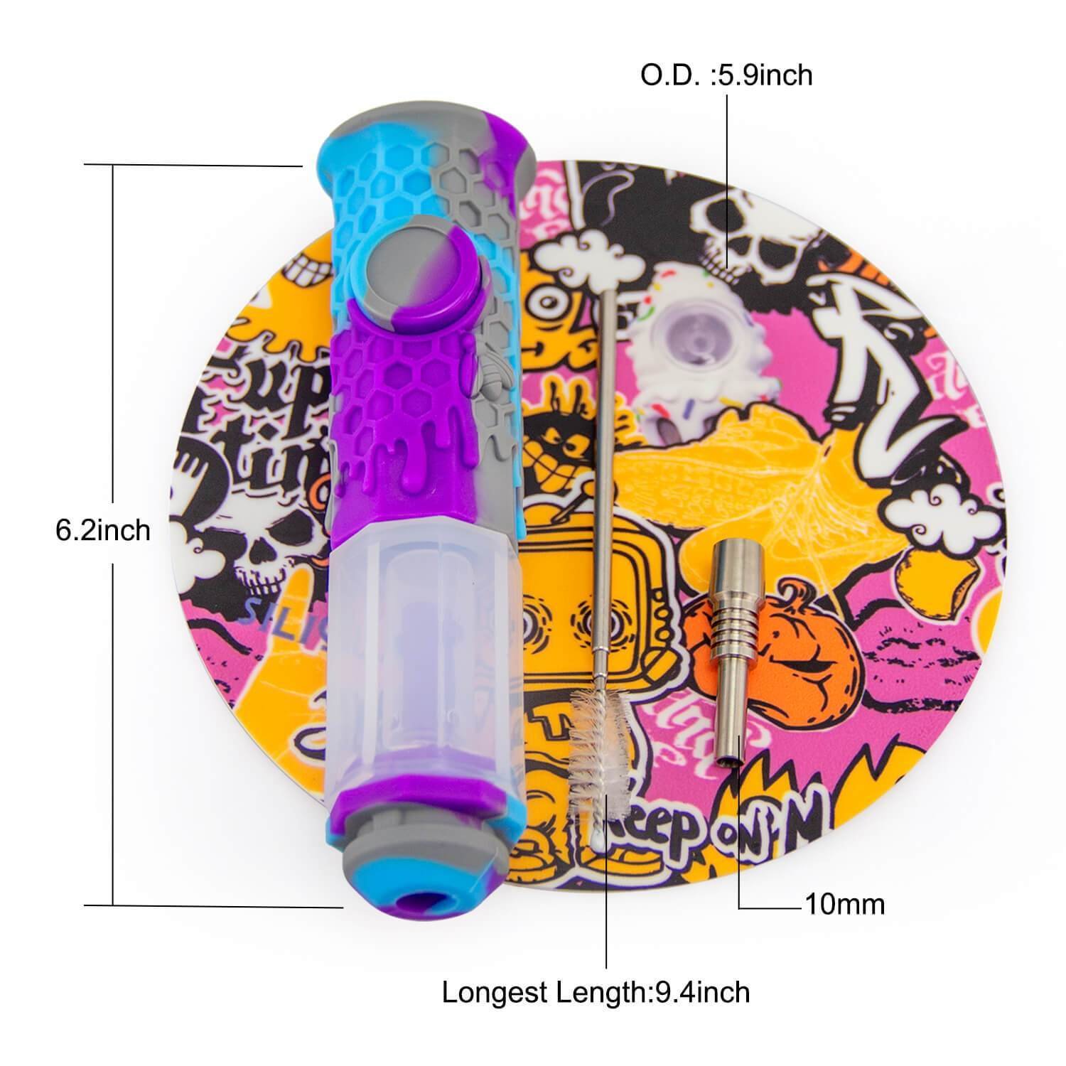 silicone_nectar_collector_4480x_8727d37b-2d75-4186-92ee-4bee09afded8.jpg Silicone Honey Straw With Dab Mat - Image 1