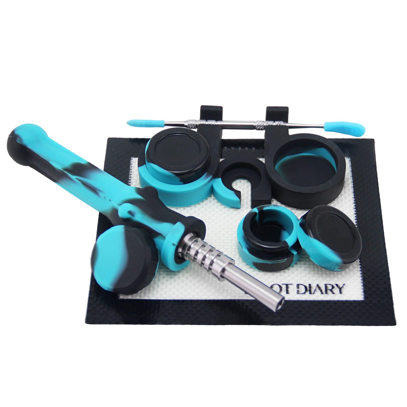 silicone_nectar_collector_dab_kit_4480x_74cc542d-39e4-478b-974a-79656acd49cb.jpg Newbie Nectar Collector Kit - Blue&Black - Image 1