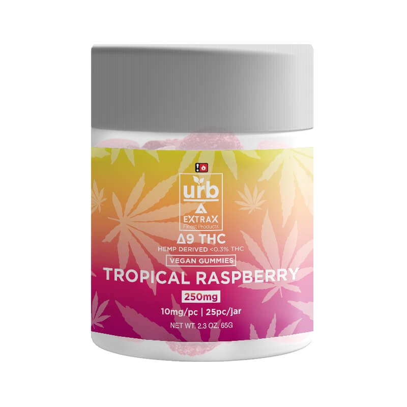 tropical-raspberry-delta-9-thc-gummies.jpg Tropical Raspberry Delta 9 THC Gummies - By Delta Extrax - Image 1